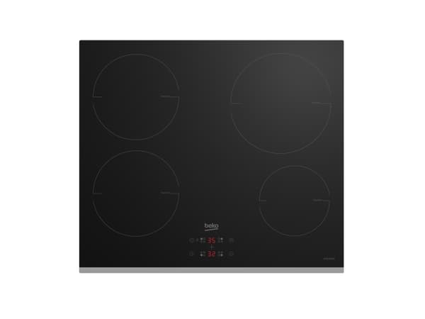 Beko HII64402MTX, Sort, Innebygget, 60 cm, Sonebasert induksjon, Glass, 4 zone(s) Sort