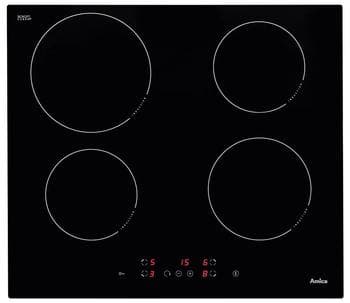 Amica KMI 13298 C, Svart, Innebygget, Sonebasert induksjon, Glass-keramikk, 4 zone(s), 4 zone(s)