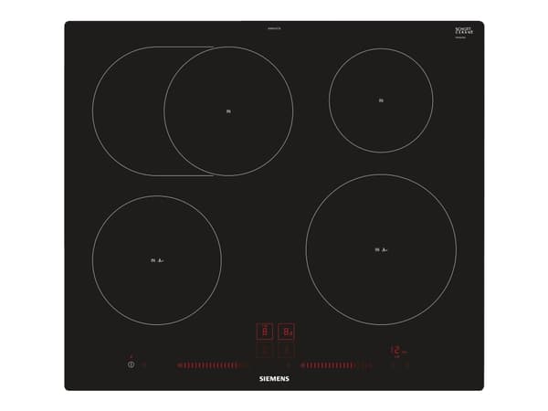 Siemens iQ300 EH601LFC1E - Induksjonskomfyrtopp - 4 plater - Nisje - bredde: 56 cm - dybde: 50 cm - svart