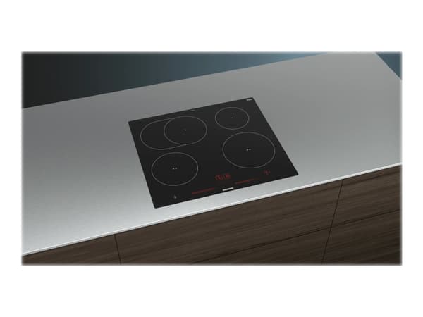 Siemens iQ300 EH601LFC1E - Induksjonskomfyrtopp - 4 plater - Nisje - bredde: 56 cm - dybde: 50 cm - svart