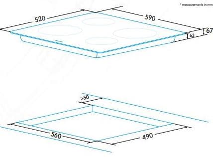 Edesa EVT-6421 R, Sort, Innebygget, Keramisk, Glass, 4 zone(s), 4 zone(s)