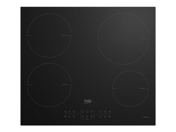 Beko HII64200MT - Induksjonskomfyrtopp - 4 plater - Nisje - bredde: 56 cm - dybde: 49 cm - svart Sort