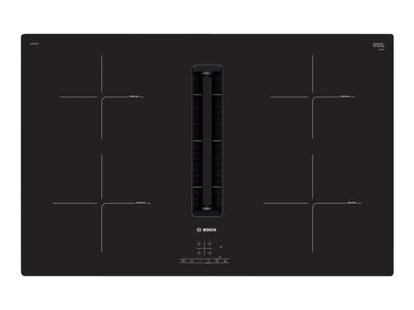 Bosch Serie | 4 PIE811B15E - Induktionshäll - 4 kokplattor - Fördjupning - bredd: 75 cm - djup: 49 cm - Klass B - ramlös - svart med nedåtriktad avga