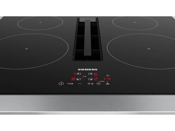 Siemens iQ300 EH611BE15E - Induksjonskomfyrtopp - 4 plater - Nisje - bredde: 56 cm - dybde: 49 cm - Klasse B - uten ramme - svart med fallvinduttrekk