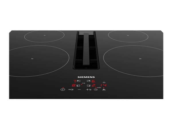 Siemens iQ300 EH611BE15E - Induksjonskomfyrtopp - 4 plater - Nisje - bredde: 56 cm - dybde: 49 cm - Klasse B - uten ramme - svart med fallvinduttrekk