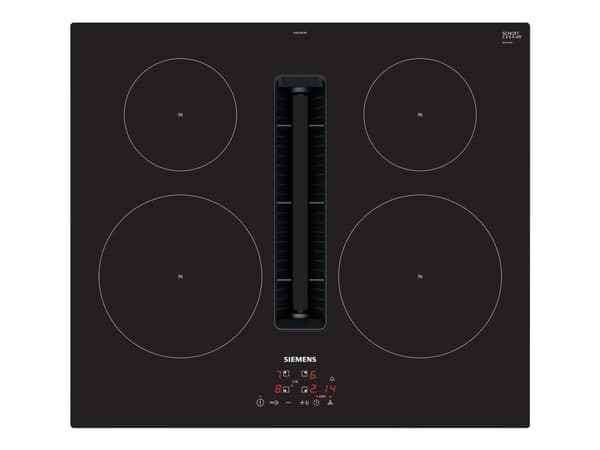 Siemens iQ300 EH611BE15E - Induksjonskomfyrtopp - 4 plater - Nisje - bredde: 56 cm - dybde: 49 cm - Klasse B - uten ramme - svart med fallvinduttrekk Sort