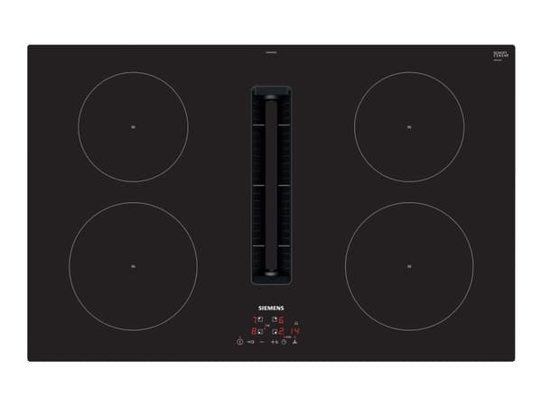 Siemens iQ300 EH811BE15E - Induksjonskomfyrtopp - 4 plater - Nisje - bredde: 75 cm - dybde: 49 cm - Klasse B - uten ramme - svart med fallvinduttrekk Sort