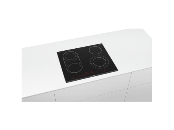 Bosch Serie 8 PKM675DP1D, Musta, Ruostumaton teräs, Kiinteä, Keraaminen, Keraaminen lasi, 4 alue(tta), 4 alue(tta)