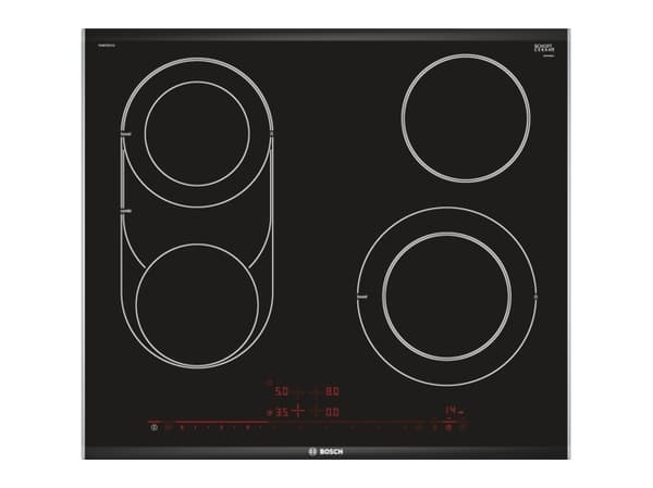 Bosch Serie 8 PKM675DP1D, Musta, Ruostumaton teräs, Kiinteä, Keraaminen, Keraaminen lasi, 4 alue(tta), 4 alue(tta) musta, Ruostumaton teräs