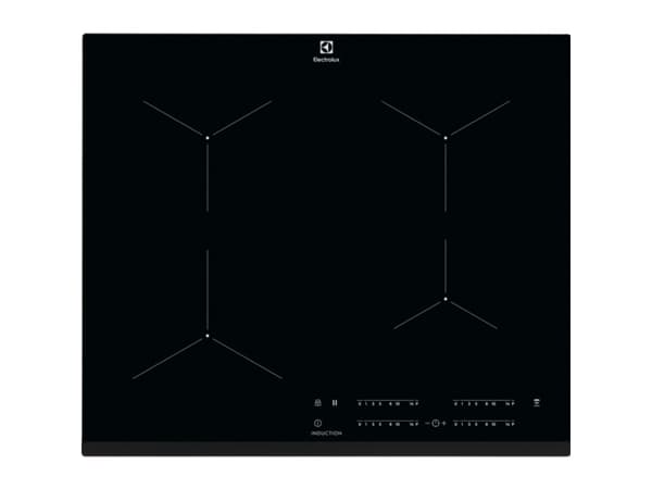 Electrolux EIT61443B - Induksjonskomfyrtopp - 4 plater - Nisje - bredde: 56 cm - dybde: 49 cm - med avfaset front - svart