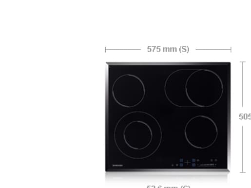 Samsung CTR164NC01 - Keramisk komfyrtopp - 4 plater - Nisje - bredde: 56 cm - dybde: 49 cm - med avskrådd ramme