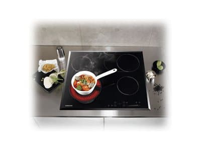Samsung CTR164NC01 - Keramisk komfyrtopp - 4 plater - Nisje - bredde: 56 cm - dybde: 49 cm - med avskrådd ramme