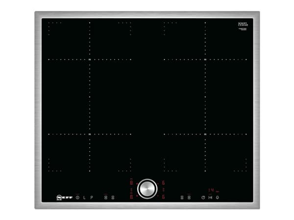 Neff N 70 T46BT73N2 - Induksjonskomfyrtopp - 4 plater - Nisje - bredde: 56 cm - dybde: 49 cm - med pynt av rustfritt stål - svart/rustfritt stål