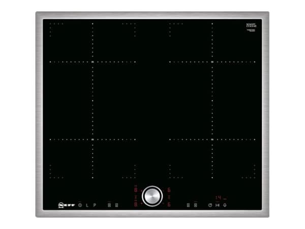 Neff N 70 T46BT73N2 - Induksjonskomfyrtopp - 4 plater - Nisje - bredde: 56 cm - dybde: 49 cm - med pynt av rustfritt stål - svart/rustfritt stål