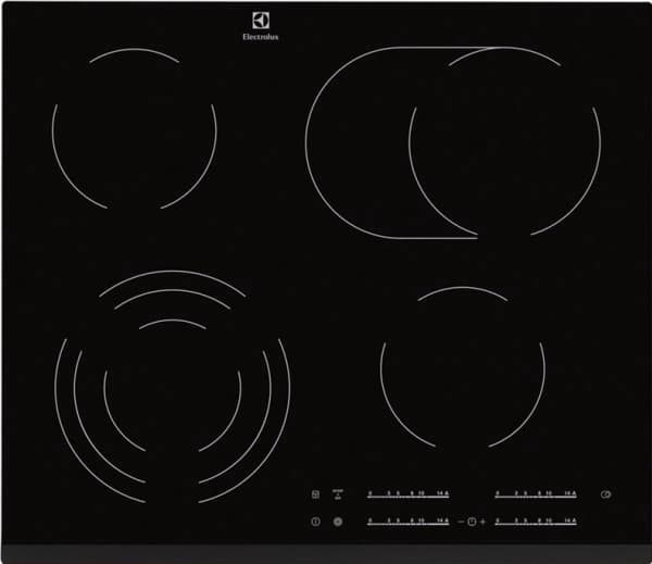 Electrolux EHF6547FXK, Svart, Inbyggd, Keramiska, 4 zone(s), 4 zone(s), Sjudning