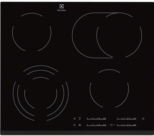 Electrolux EHF6547FXK, Sort, Innebygget, Keramisk, 4 zone(s), 4 zone(s), Småkoking Sort