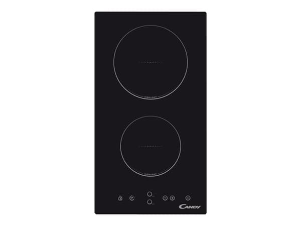 Candy CDH30 - Keramisk komfyrtopp - 2 plater - Nisje - bredde: 26.8 cm - dybde: 50 cm - svart Sort