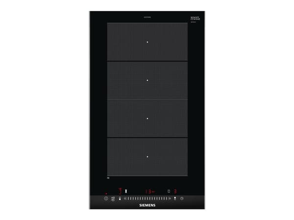Siemens iQ700 EX375FXB1E - Induktionshäll - 2 kokplattor - Fördjupning - bredd: 27 cm - djup: 49 cm - med sidokanter i rostfritt stål, - med fasetter