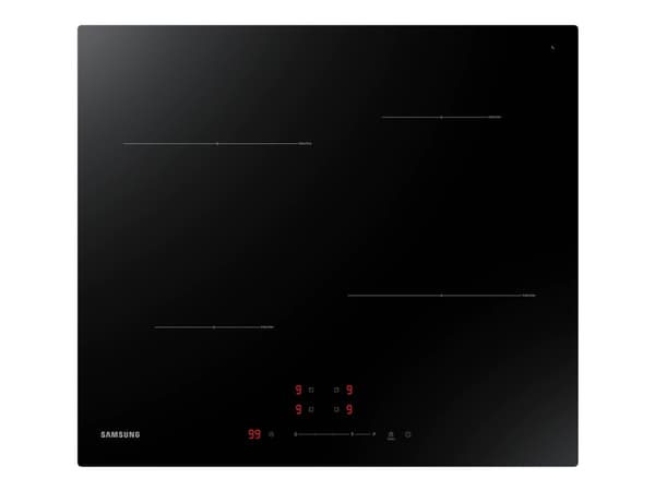 Samsung NZ64T3707A1 - Induksjonskomfyrtopp - 4 plater - Nisje - bredde: 56 cm - dybde: 49 cm - uten ramme, - med linjal - svart