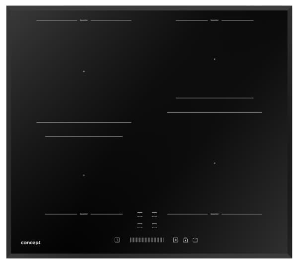 Concept IDV4460, Svart, Inbyggd, 59 cm, Induktionshäll med zon, Glas, 4 zone(s)