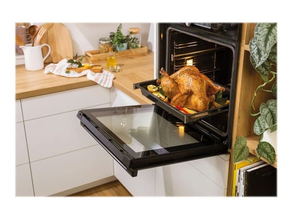 Gorenje Black Set 4 Pyrolyse - BCPX6737E05BG+ECD634X - oven med komfyrtopp - med dampfunksjon - innebygd - med selvrens