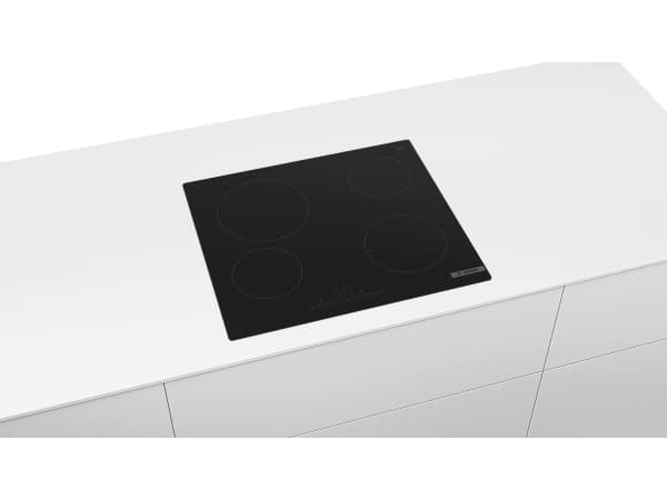 Bosch Serie | 6 PKE611FP2E - Keramisk komfyrtopp - 4 plater - Nisje - bredde: 56 cm - dybde: 49 cm - uten ramme - svart