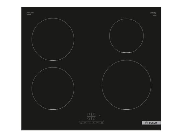 Bosch Serie | 4 PUE611BB5D - Induktionshäll - 4 kokplattor - Fördjupning - bredd: 56 cm - djup: 49 cm - ramlös - svart Svart