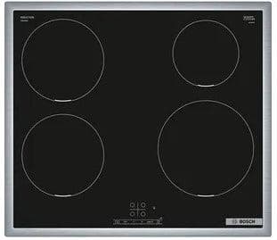 Bosch Serie | 4 PIE645BB5E - Induksjonskomfyrtopp - 4 plater - Nisje - bredde: 56 cm - dybde: 49 cm - med pynt av rustfritt stål - svart/rustfritt st