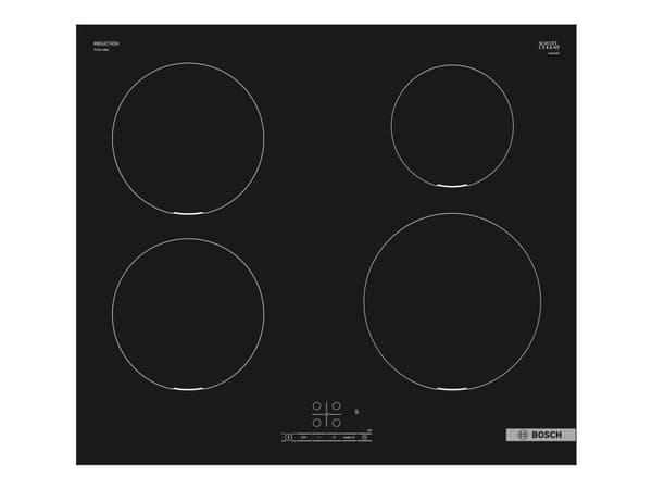 Bosch Serie 4 PUE611BB6E, Musta, Kiinteä, 59.2 cm, Keittoalueinduktioliesi, Keraaminen, 4 alue(tta) musta