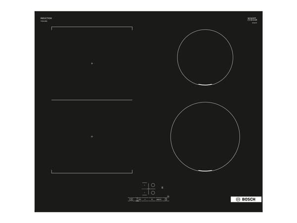 Bosch Serie | 4 PVS611BB6E - Induksjonskomfyrtopp - 4 plater - Nisje - bredde: 56 cm - dybde: 49 cm - uten ramme - svart Sort