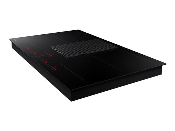 Samsung NZ84T9747VK - Induksjonskomfyrtopp - 4 plater - Nisje - bredde: 80.7 cm - dybde: 49.2 cm - Klasse A+ - svart med fallvindeksos (resirkulasjon Sort