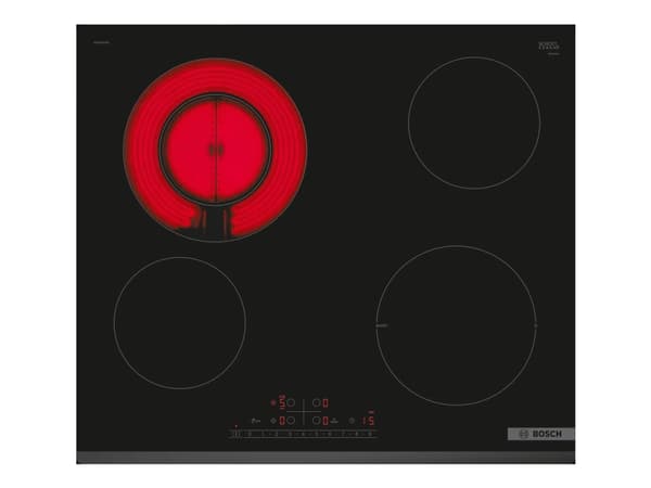 Bosch Serie | 6 PKF631FP3E - Keramisk komfyrtopp - 4 plater - Nisje - bredde: 56 cm - dybde: 49 cm fasettert front - svart