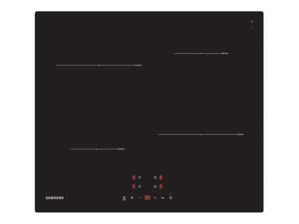 Samsung NZ64T3706A1 - Induksjonskomfyrtopp - 4 plater - Nisje - bredde: 56 cm - dybde: 49 cm - svart Sort