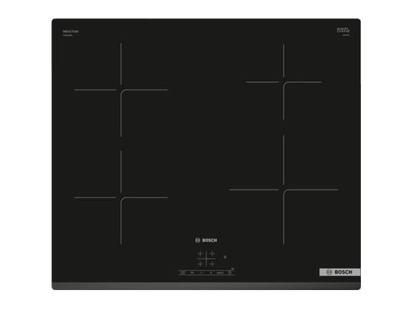 Bosch Serie | 4 PUE63KBB6E - Induksjonskomfyrtopp - 4 plater - Nisje - bredde: 56 cm - dybde: 49 cm - uten ramme, - med avfaset front - svart
