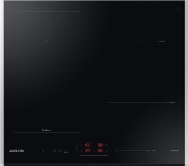 Samsung NZ64B5046JK, Sort, Innebygget, 60 cm, Sonebasert induksjon, Glass, 4 zone(s)