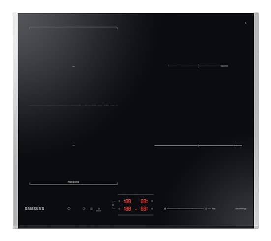 Samsung NZ64B5046JK, Sort, Innebygget, 60 cm, Sonebasert induksjon, Glass, 4 zone(s) Sort