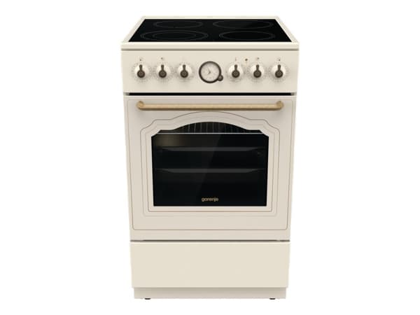 Gorenje Classico GECS5B70CLI - Komfyr - med dampfunksjon - frittstående - bredde: 50 cm - dybde: 59.4 cm - høyde: 85 cm - med selvrens - elfenben Elfenben