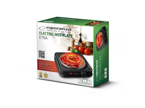 Esperanza EKH012K, Sort, Benkeplate, 21 cm, 1 zone(s), 1 zone(s), Rotasjon