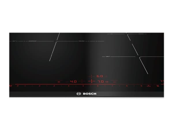 Bosch Serie | 8 PID675DC1E - Induksjonskomfyrtopp - 3 plater - Nisje - bredde: 56 cm - dybde: 49 cm - med avfaset front- og baksideinnredning, alumin