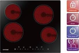 Concept sdv3360n, Svart, Inbyggd, Keramisk, Keramiska, 4 zone(s), 4 zone(s)