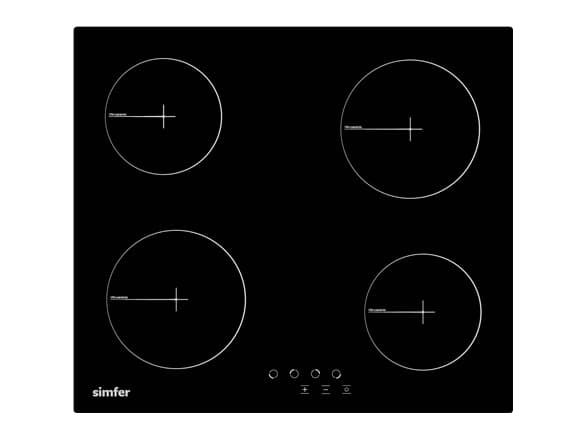 Płyta grzewcza Simfer Simfer | Hob | H6.040.DECSP | Vitroceramic | Number of burners/cooking zones 4 | Touch | Black