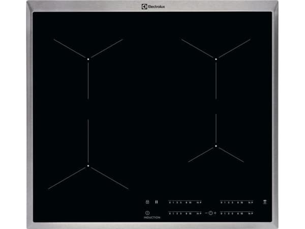 Electrolux 600 EIT60443X - Induktionshäll - 4 kokplattor - Fördjupning - bredd: 56 cm - djup: 49 cm - med kanter i rostfritt stål - svart