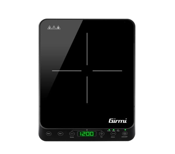 Girmi PI04, Sort, Benkeplate, 27.5 cm, Sonebasert induksjon, Glass, 1 zone(s)