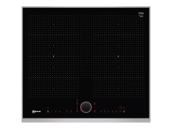 Neff N 90 T66TS6RN0 - Induksjonskomfyrtopp - 4 plater - Nisje - bredde: 56 cm - dybde: 49 cm - med pynt av rustfritt stål - svart/rustfritt stål