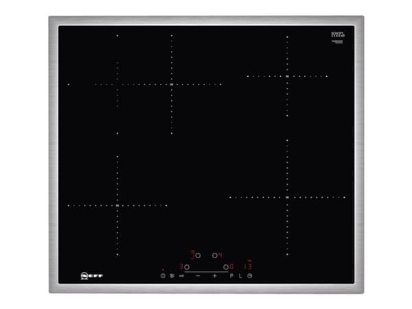 Neff N 70 T46BD60N0 - Induksjonskomfyrtopp - 4 plater - Nisje - bredde: 56 cm - dybde: 49 cm - med pynt av rustfritt stål - svart/rustfritt stål