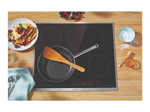 Gorenje ECT643BX - Keramisk komfyrtopp - 4 plater - Nisje - bredde: 56 cm - dybde: 49 cm - med pynt av rustfritt stål - svart