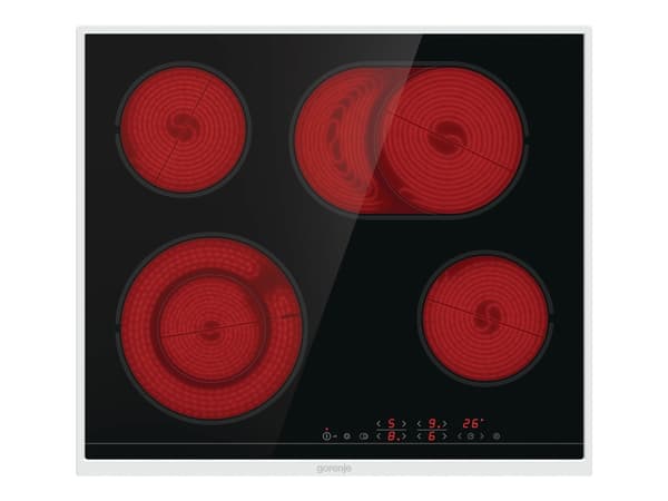 Gorenje ECT643BX - Keramisk komfyrtopp - 4 plater - Nisje - bredde: 56 cm - dybde: 49 cm - med pynt av rustfritt stål - svart