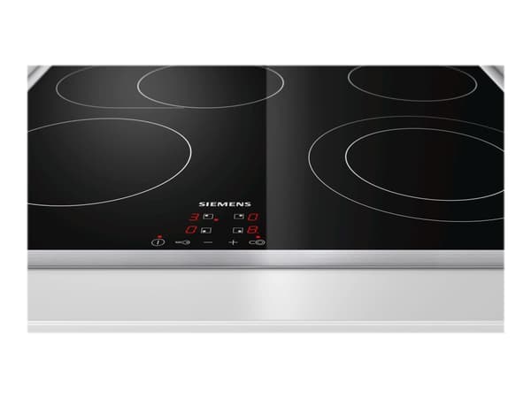 Siemens iQ300 ET645HN17E - Keramisk komfyrtopp - 4 plater - Nisje - bredde: 56 cm - dybde: 49 cm - med pynt av rustfritt stål - svart/rustfritt stål