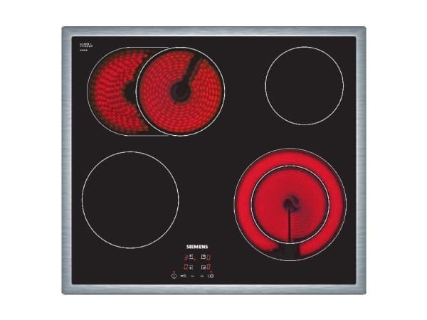 Siemens iQ300 ET645HN17E - Keramisk komfyrtopp - 4 plater - Nisje - bredde: 56 cm - dybde: 49 cm - med pynt av rustfritt stål - svart/rustfritt stål