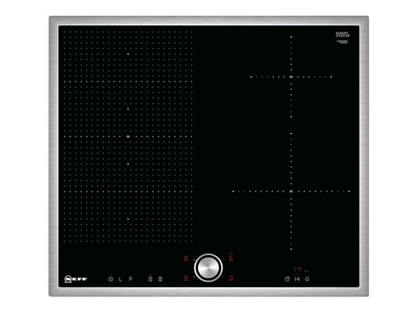 Neff N 70 T56BT50N0 - Induksjonskomfyrtopp - 4 plater - Nisje - bredde: 56 cm - dybde: 49 cm - med pynt av rustfritt stål - svart/rustfritt stål